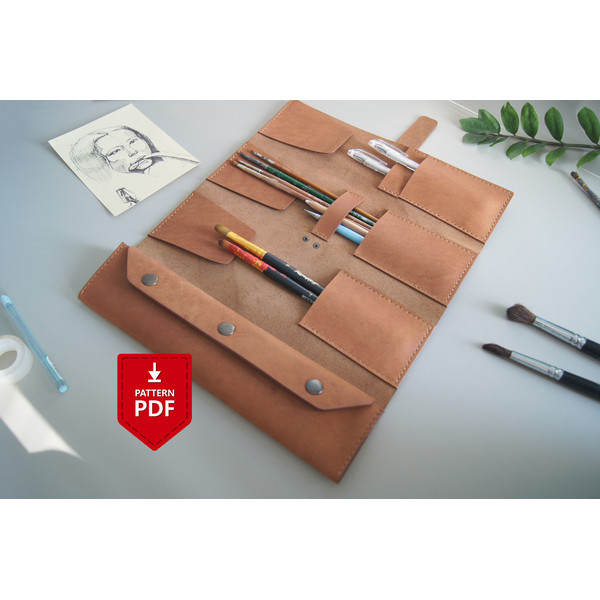 Leather roll up pencil case pattern PDF file - Inspire Uplift