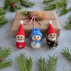 Gnome ornament, Snowman ornament, Felt Christmas ornament, Christmas gift, Christmas decorationdecor