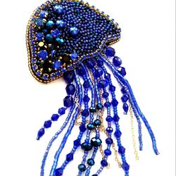 Medusa brooch, jellyfish brooch, brooch pin, blue brooch, mothers day gift, gift for friend, handmade gifts, brooch