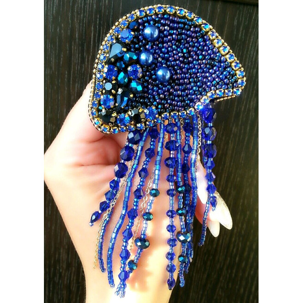 Medusa brooch, jellyfish brooch, brooch pin, blue brooch, mo - Inspire  Uplift