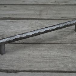 192 mm hand forged drawer pull type 8, 7 1/2'' pull handle, 7.56 in, wrought iron, cabinet cupboard wardrobe kitchen