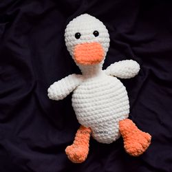 duck lovey for babies, newborn gift ideas snuggle animal, mallard duck toy, soft toys for newborn gift KnittedToysKsu