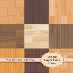Wooden Textures Digital Paper Pack JPG Backgrounds