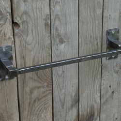 wrought iron towel bar,  bathroom accessories, wrought iron, hand forged, blacksmith, towel rack, towel holder