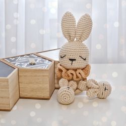 Rattle Bunny New Baby gift.Bunny toy.Rattle bunny.Baby rattle,First Christmas baby gift.Baptism gifts