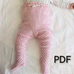 PDF Knitting pattern in English of how to knit baby tights