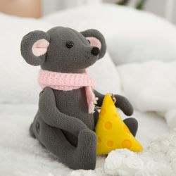 Rat plush, Kawaii plush, Custom plush, Cute plushie, 21st birthday gift for her, Nursery decor girl, Rat gift