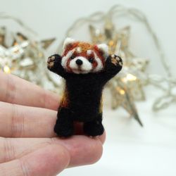 Miniature needle felted red panda