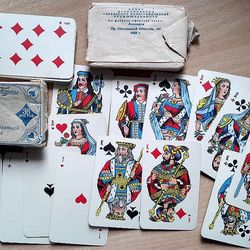Antique Soviet Playing Cards. Rare Vintage Russian Playing Cards