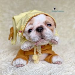 Custom order English bulldog realistic puppy