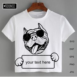 American Pit Bull Terrier With Sunglasses SVG, Peeking Dog, Pitbull Lover Gift Shirt Cut file Cricut Vinyl Laser /34