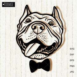 american pit bull terrier with bow svg, pitbull lover gift, pit bull shirt design cut file cricut vinyl laser /36