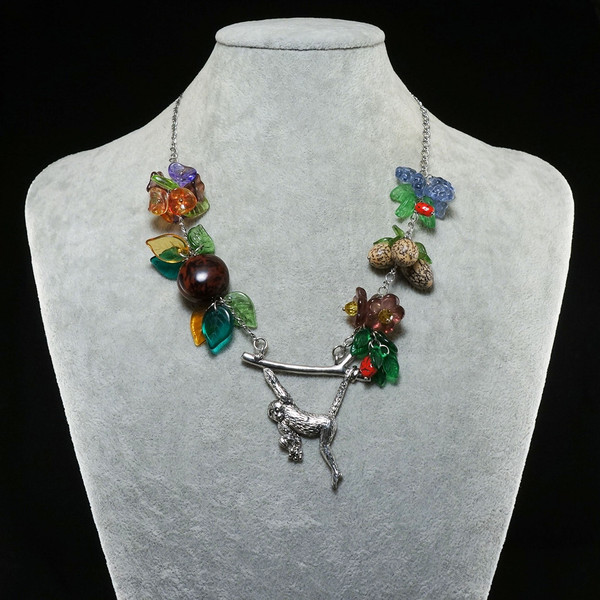 asymmetric-Czech-glass-unique-statement-handmade-necklace-jewelry