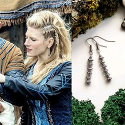 Viking earrings for women. Silver Scandinavian earrings Lagertha from the TV show. As a gift for true Viking women.