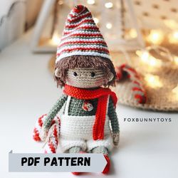 Amigurumi Christmas elf doll crochet PDF pattern