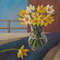 "Daffodils" Oil Painting Original Art Still life Bouquet Flowers Picture