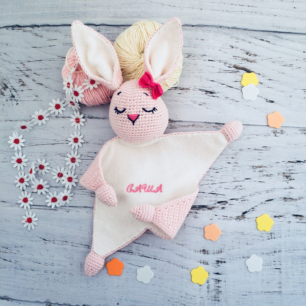 Rabbit handmade doll, crochet bunny plush toy