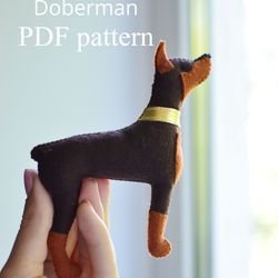pdf doberman felt ornament  sewing pattern , diy felt ornament, digital download