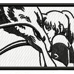 stripe. patch. anime. machine embroidery design. cartoon. manga. clothing repair. digital instant design. download