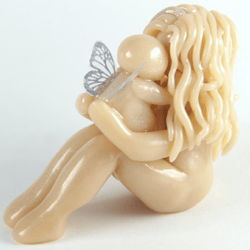 Mother Angel Clay Sculpture table figurine for children altar
