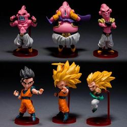 6PCS Set Saiyan Goku Goham Buu Boo Dragon Ball Z Christmas Action Figure 4' Toy USA Stock