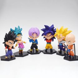 6pcs Set Dragon Ball Z Super Saiyan Son Goku Vetega Gotenks Cake Topper Mini USA Stock