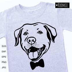 Labrador Retriever With Bow SVG, Yellow Lab Lover Gift, Peeking Dog, Dog Mom Dad, Labrador Shirt Cut file Cricut /43