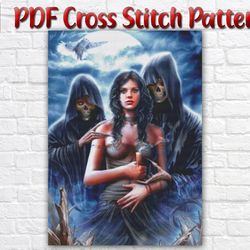 Spirit Of The Night Cross Stitch Pattern / Halloween PDF Cross Stitch Pattern / Halloween Printable PDF Chart
