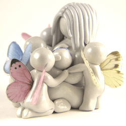 Sympathy gift Mother and angels Rainbow baby Angel of clay Gift of a mother