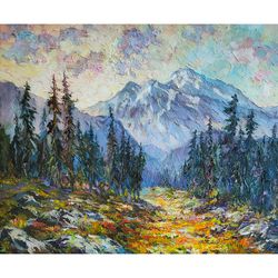 Mountain Landscape Painting Oil Canvas 20 by 24 inch Original Artwork  Wall Art  Landscape Colorado
