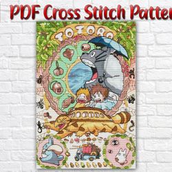 Totoro Cross Stitch Pattern / My Neighbor Totoro Cross Stitch Pattern / Anime Cross Stitch Pattern / Instant PDF Chart