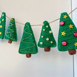 Christmas tree garland, christmas tree bunting, holiday garland, christmas tree decorations, mantle decor, holiday decor