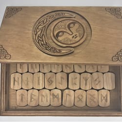 Notdic Rune Box Rune set of Elder Futhark in a box with a hidden lock Secret - Inspire ...