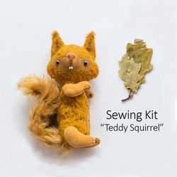 Sewing Kit - Teddy Squirrel 13cm with Tutorial