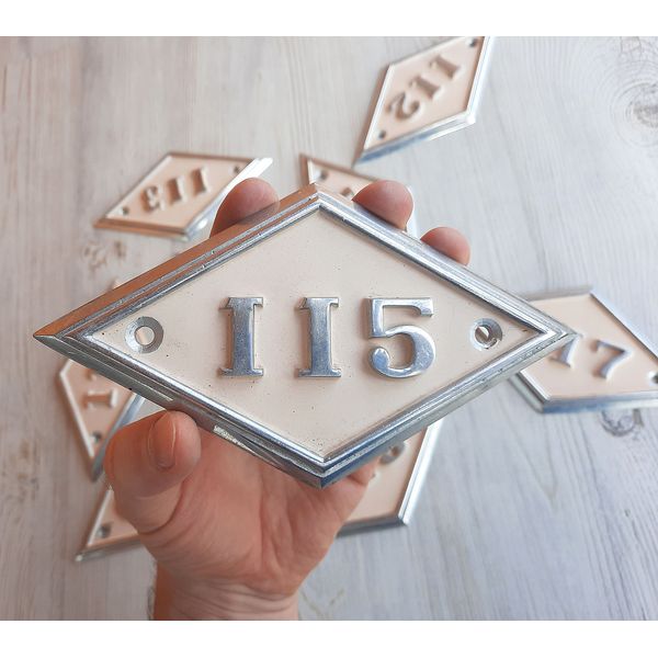 address number sign 115 metal rhomb plaque