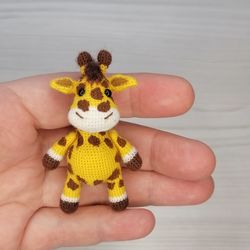 Giraffe toy, miniature giraffe figurine for giraffe lovers, stuffed animal, toy for doll, personalized gift.