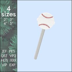 Baseball Lollipop Embroidery Design, candy ball MLB, 4 sizes