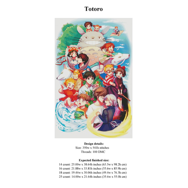 My Neighbor Totoro Cross Stitch Pattern / Totoro Cross Stitc - Inspire ...