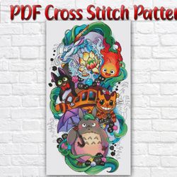 My Neighbor Totoro Cross Stitch Pattern / Totoro Cross Stitch Pattern / Anime Cross Stitch Pattern / Instant PDF Chart