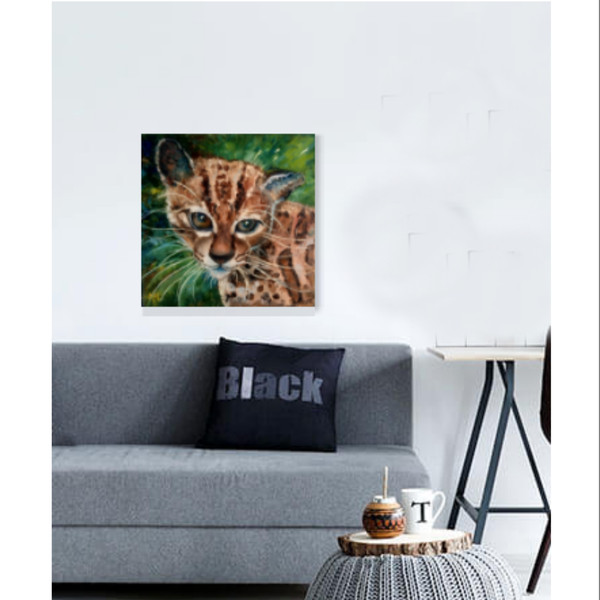picture of a wild cat in a stylish interior.png
