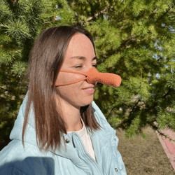 Pinocchio nose warmer. Carrot nose mask. Snowman costume.