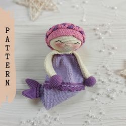 Mermaid Baby Lovey Crochet Pattern PDF, Crochet Mermaid Doll Amigurumi Pattern, Sleeping Mermaid Crochet Comforter
