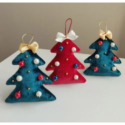 set of 3 christmas trees, christmas decoration, new year, home decor, wall hanging, christmas ornaments