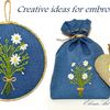 Embroidery Flowers Pattern for Beginner. Stitch Guide Needlepoint. Floral Bouquet Embroidered Design. Chamomile Flower Embroidery. Daisy Floral Bouquet Embroide