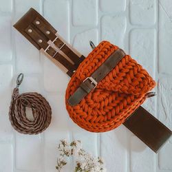 Crochet pattern fanny pack bag holster PDF digital instant download, women crossbody, hippie purse, bag transformer