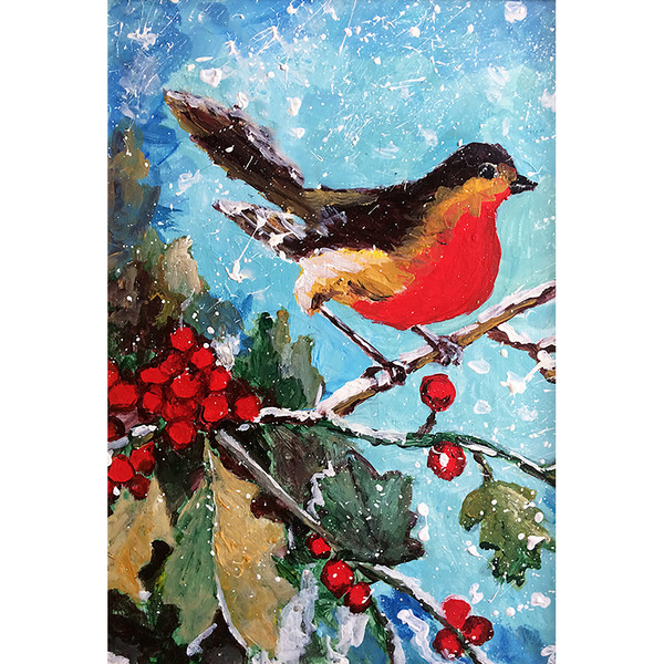 winter bird painting