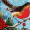 Сhristmas picture with bird and red berries