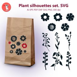 Plant silhouettes set. SVG