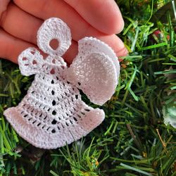 Crochet Angel pattern, easy crochet tutorial for Christmas decoration, White Angel tutorial DIY