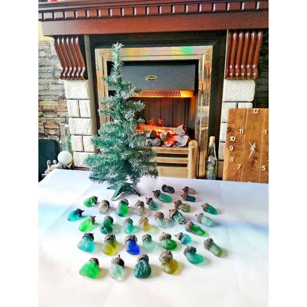 best-selling-handmade-christmas-items-Christmas-tree-ornament-sea-glass-ornament-seaglass-acorn.jpg